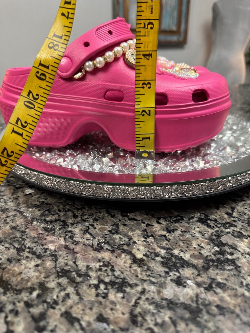 Rouge Helium Fuchsia Jeweled Pearl-Trim Clog Slides NWOT - Picture 10 of 10